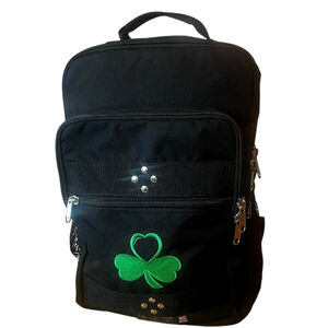 CG USA Black Unisex Shamrock Backpack, Heritage USA. Heavy-Duty, Like New